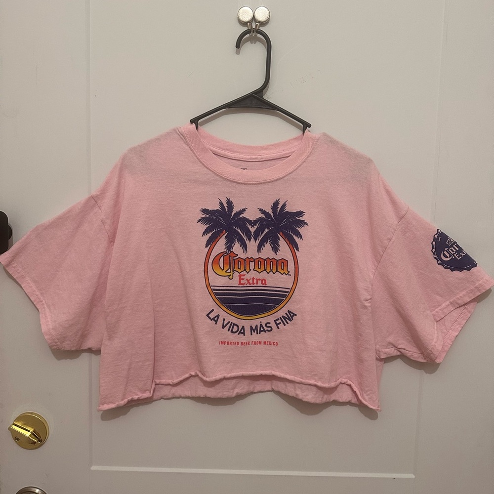 Corona Pink Crop Tee